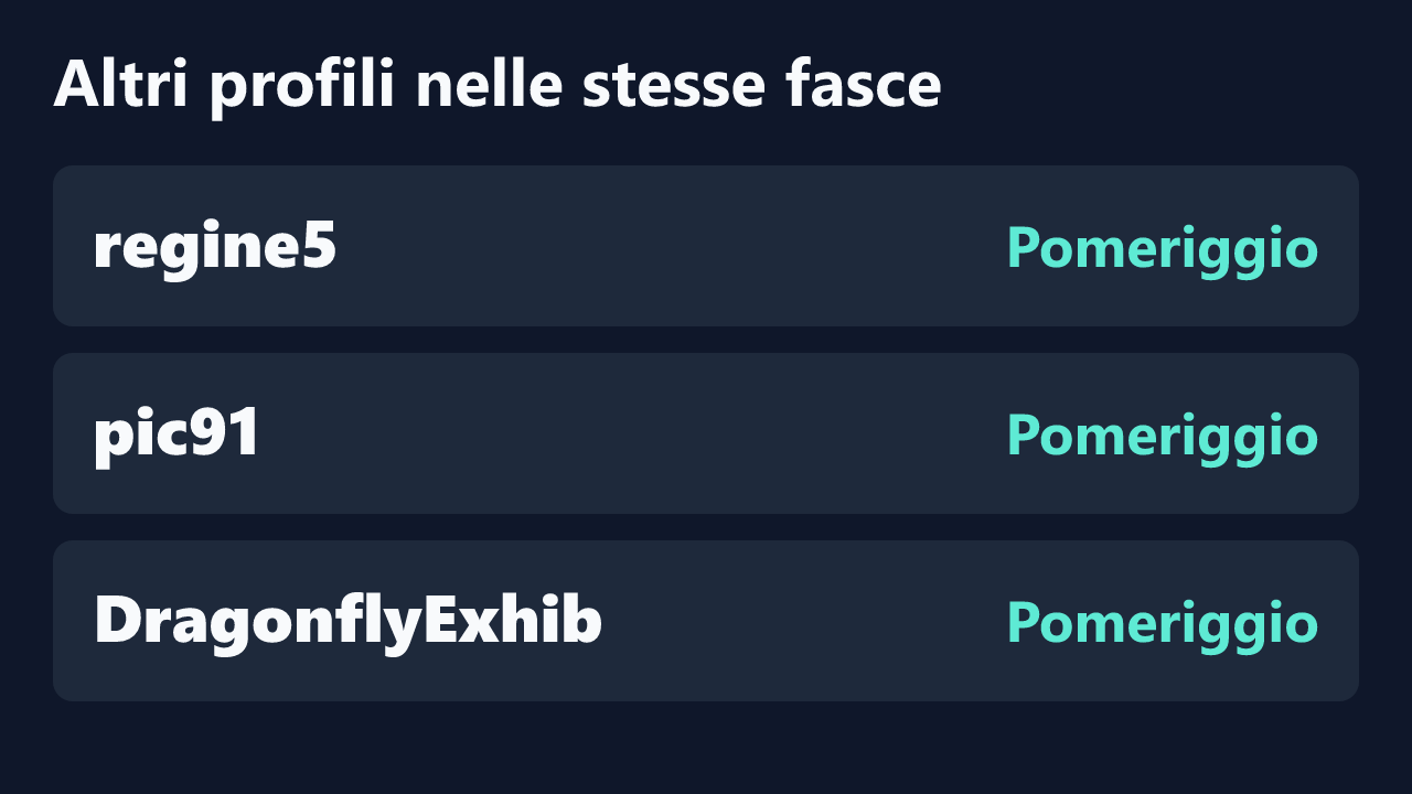 Profili con rilevazioni ripetute nelle stesse fasce orarie di Stefania_PT.