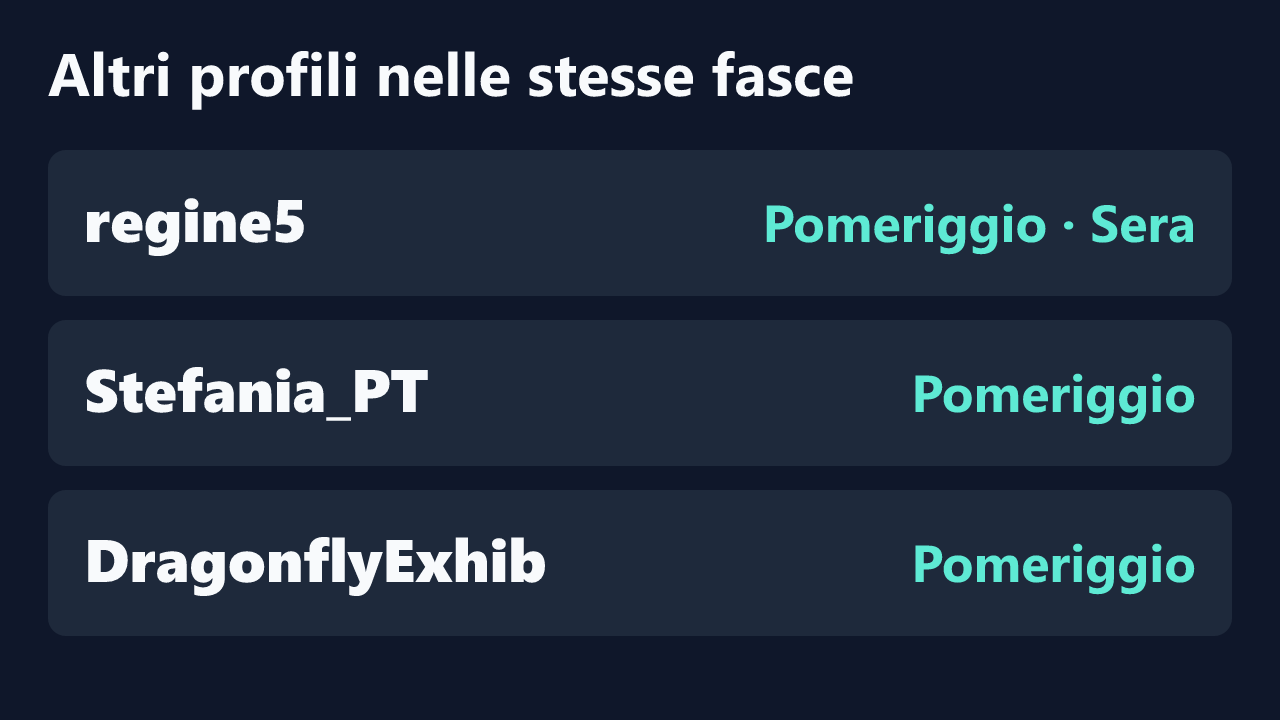 Profili con rilevazioni ripetute nelle stesse fasce orarie di pic91.