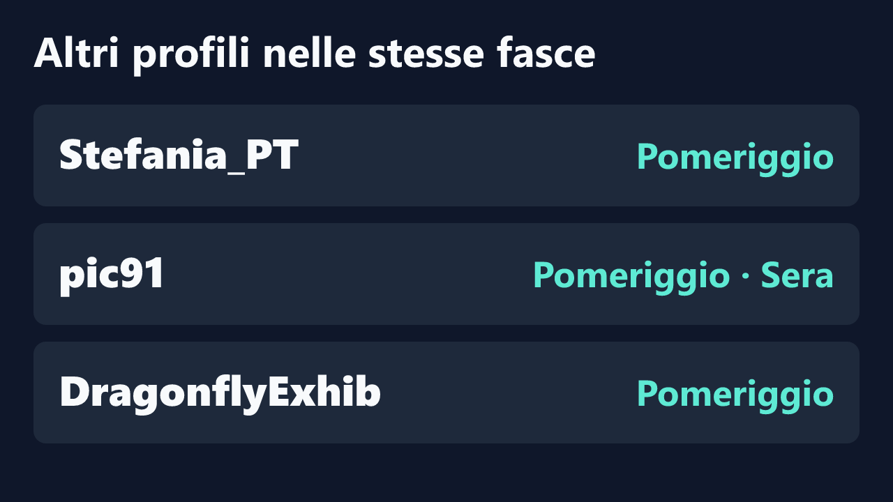 Profili con rilevazioni ripetute nelle stesse fasce orarie di regine5.